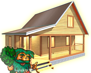 Большой деревянный Дом 7х8 с большой открытой террасой