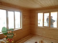 Большие окна в деревянном доме фото