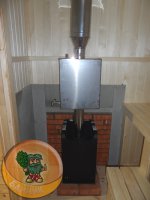 Установлена банная печь Ермак 12ПС с баком самоварного типа